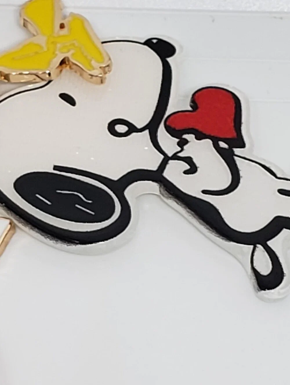 Handmade Long Christmas Holiday Paw Snoopy Silicone Beaded Keychain